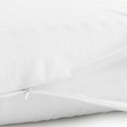 Whisper Organics 500 TC Organic Cotton Pillow Protector, White – close-up