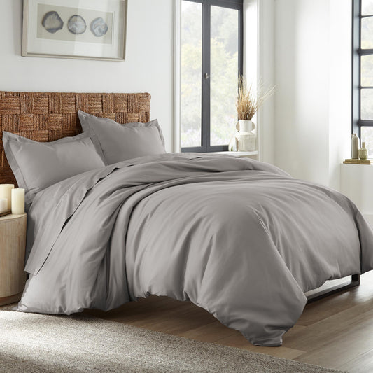 Whisper Organics 300 TC Organic Sateen Duvet Cover Set – angled view
