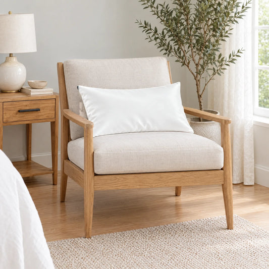 Bamboo is Better Cooling Bamboo Travel Pillowcase, White – on an armchair