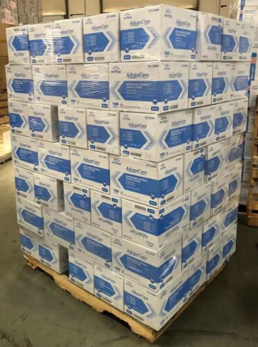 Pair of blue nitrile examination gloves, wholesale pallet listing, alternate view 2