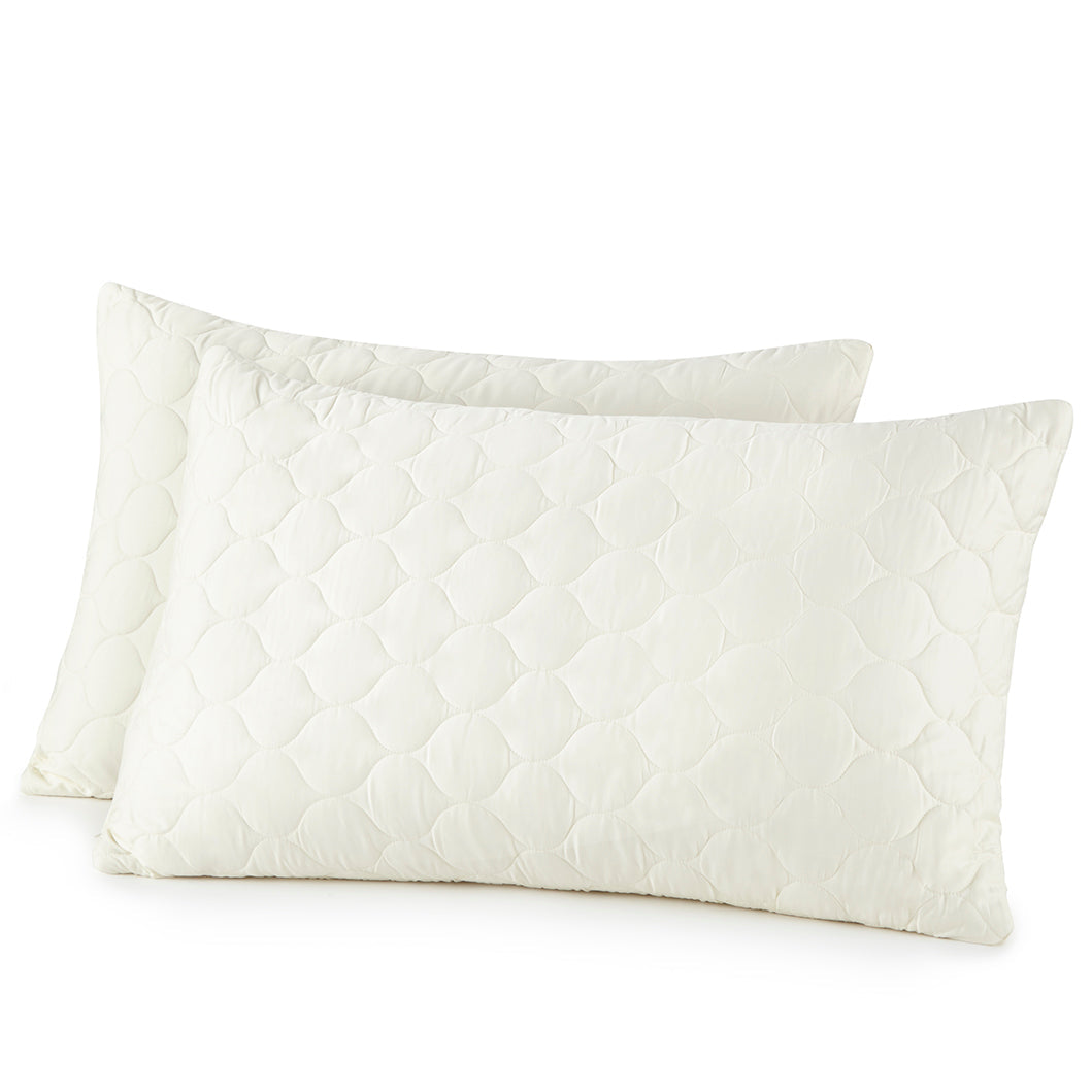 Whisper Organics Organic Cotton Quilted Pillow Protector, Ivory – product photo