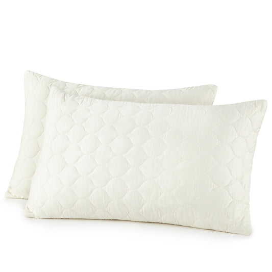 Whisper Organics Organic Cotton Quilted Pillow Protector, Ivory – product photo