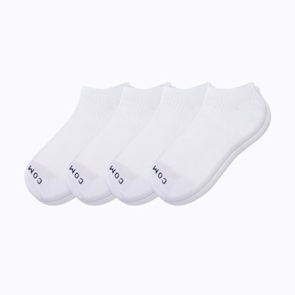 Comrad Ankle Compression Socks, 4 Pack, White – flat lay
