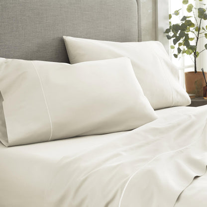 Whisper Organics 500 TC Organic Sateen Flat Sheet – close-up