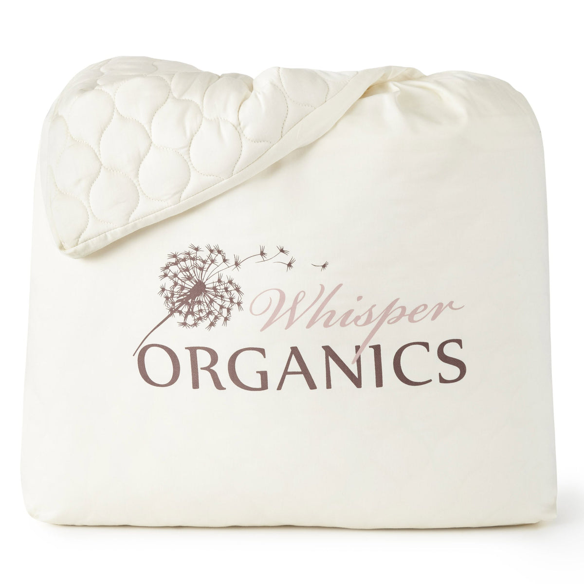 Whisper Organics Organic Cotton Quilted Mattress Pad – with packaging