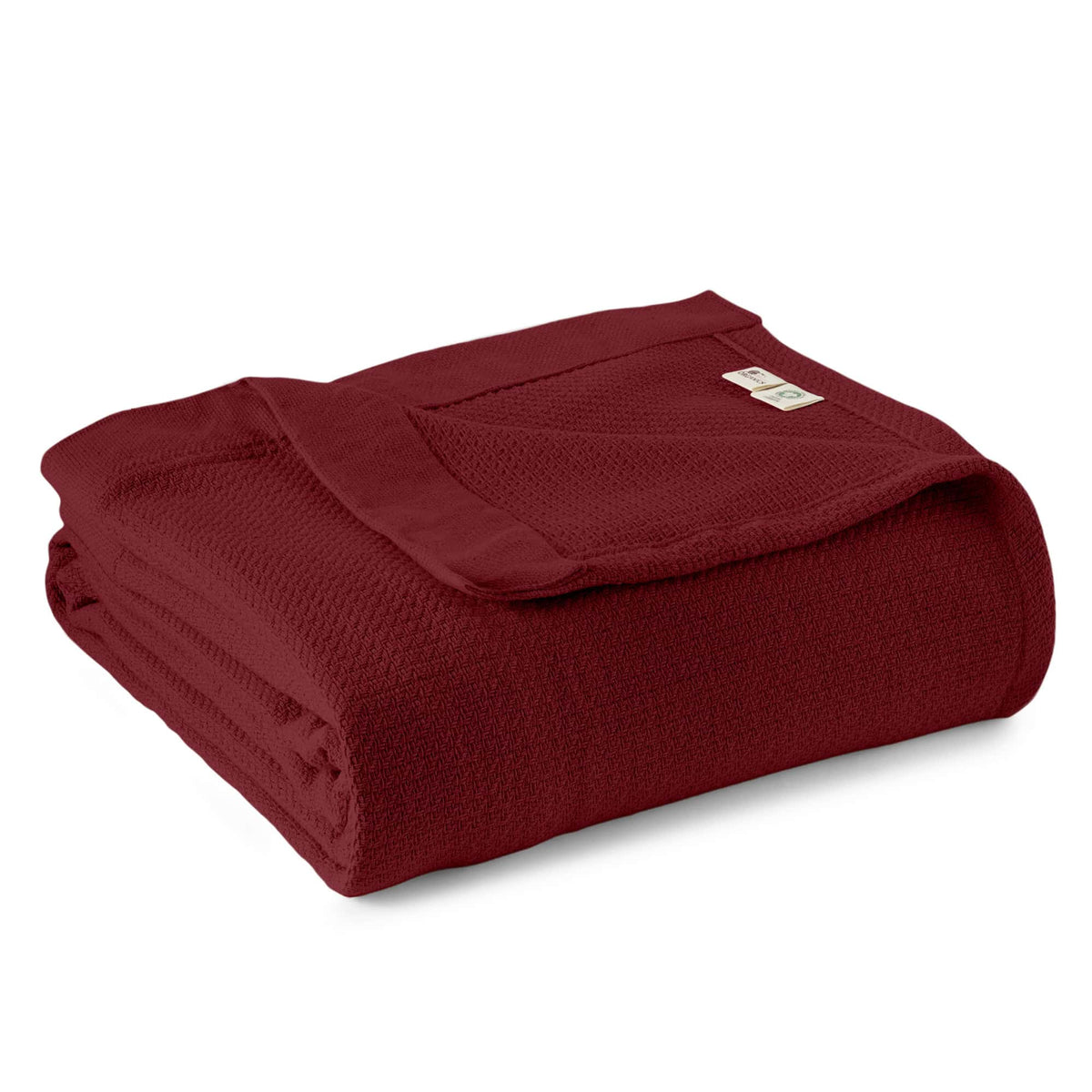 Whisper Organics Organic Cotton Woven Blanket, Burgundy – product shot