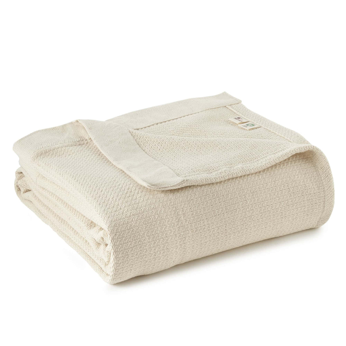 Whisper Organics Organic Cotton Woven Blanket, Natural – product shot
