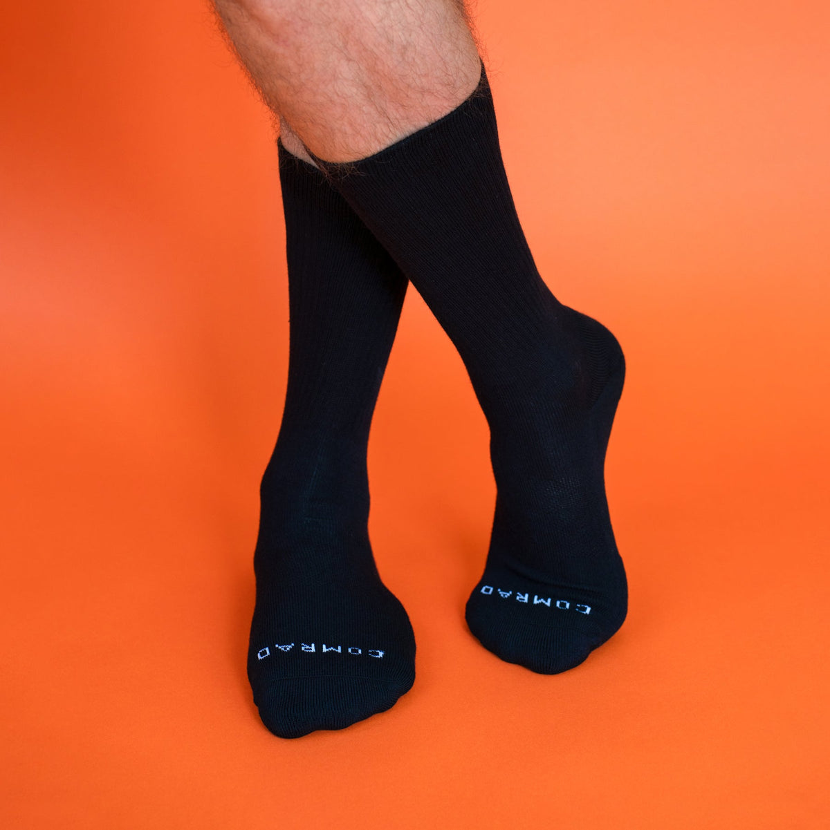 Comrad Combed Cotton Crew Socks, Black – product photo