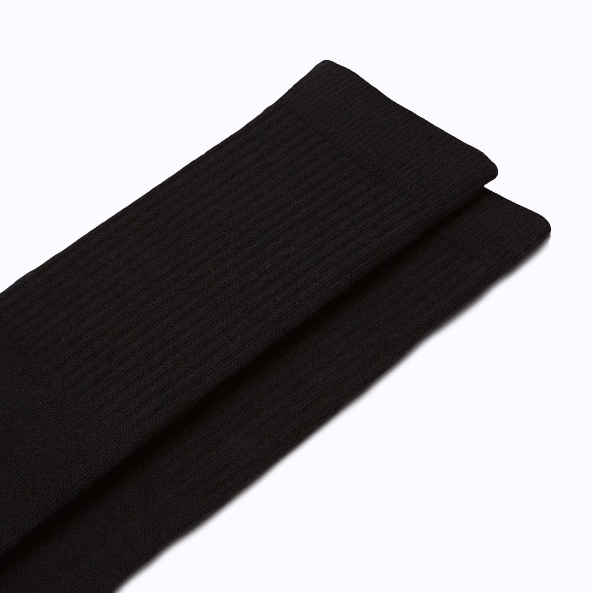 Comrad Combed Cotton Crew Socks, Black – fabric close-up