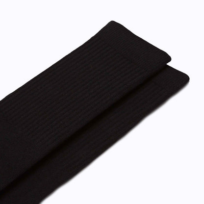 Comrad Combed Cotton Crew Socks, Black – fabric close-up
