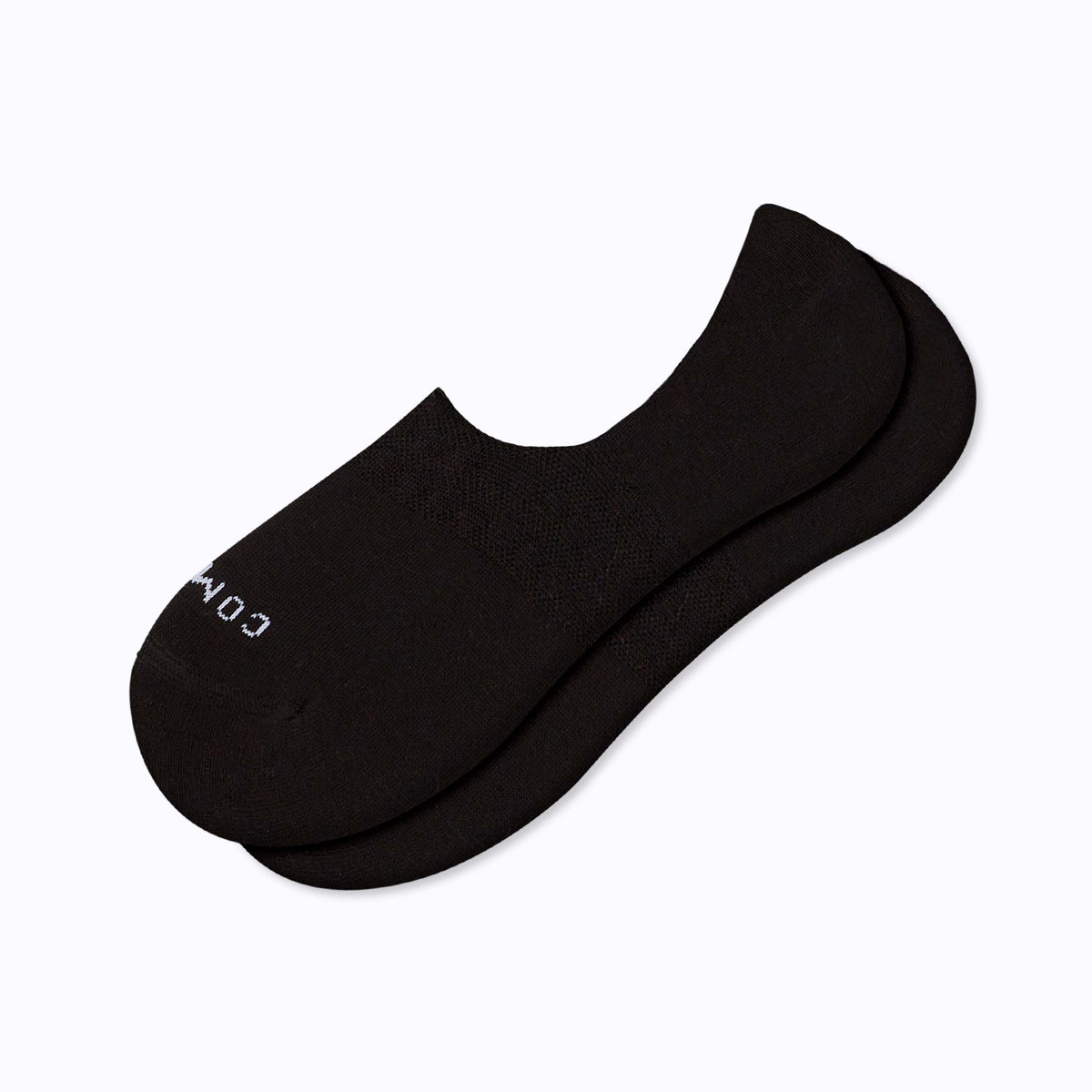 Comrad Combed Cotton No Show Socks, Black – flat lay