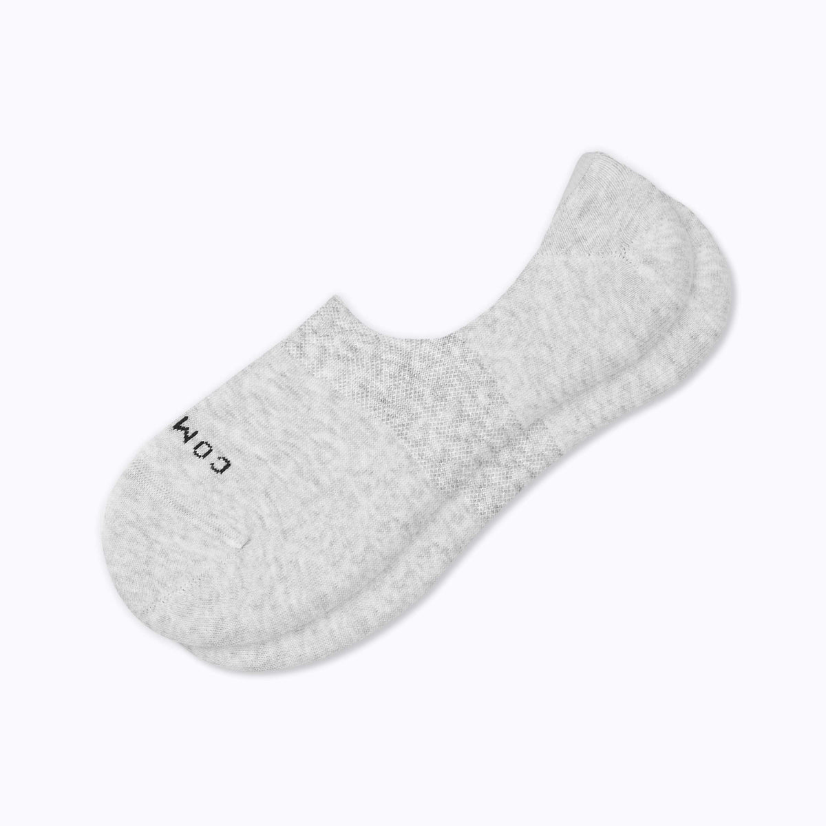 Comrad Combed Cotton No Show Socks, Heather Grey – flat lay