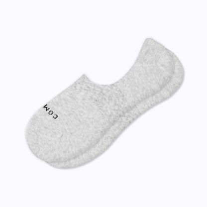 Comrad Combed Cotton No Show Socks, Heather Grey – flat lay