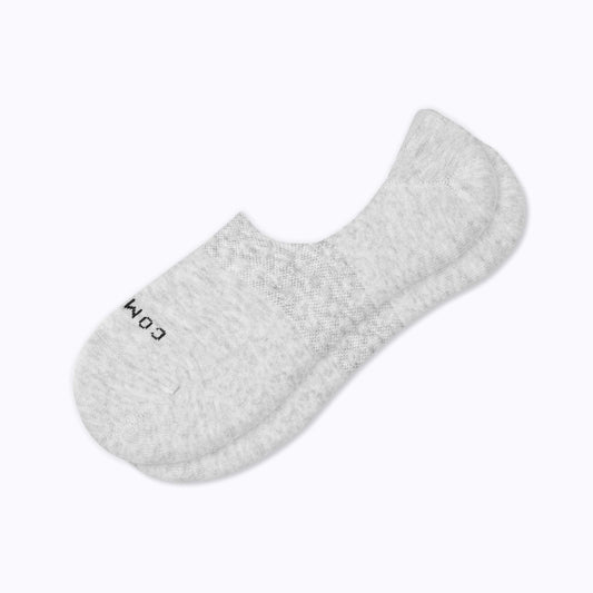 Comrad Combed Cotton No Show Socks, Heather Grey – flat lay