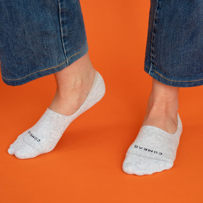 Comrad Combed Cotton No Show Socks, Heather Grey – product photo