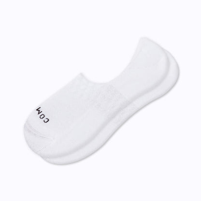 Comrad Combed Cotton No Show Socks, White – flat lay