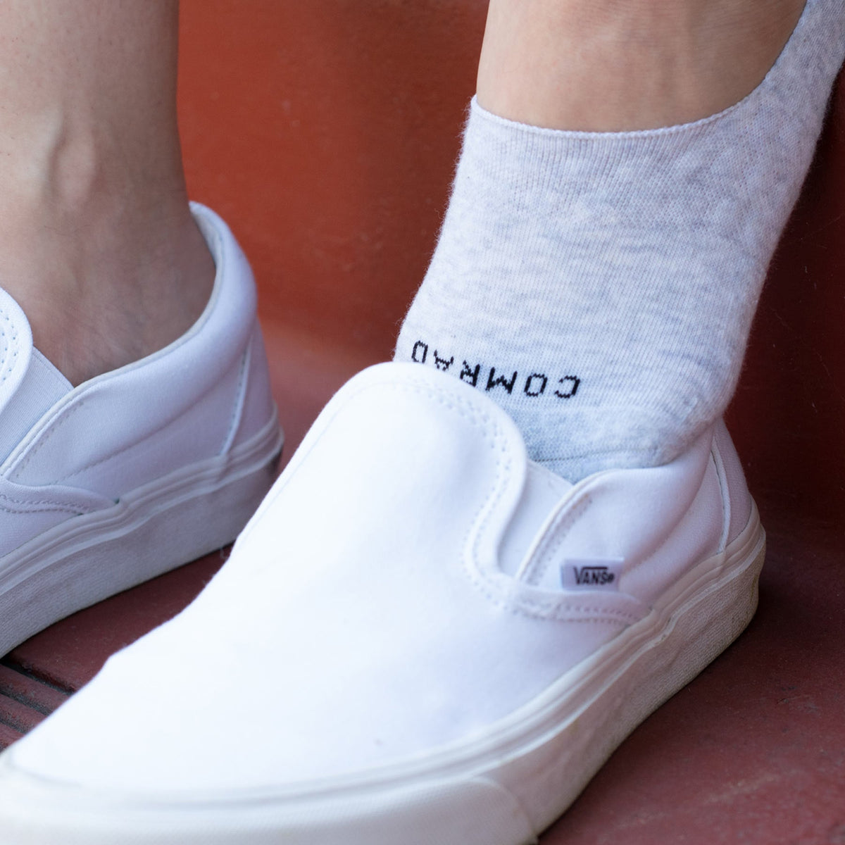 Comrad Combed Cotton No Show Socks, Heather Grey – product photo