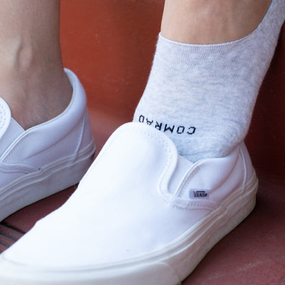 Comrad Combed Cotton No Show Socks, Heather Grey – product photo