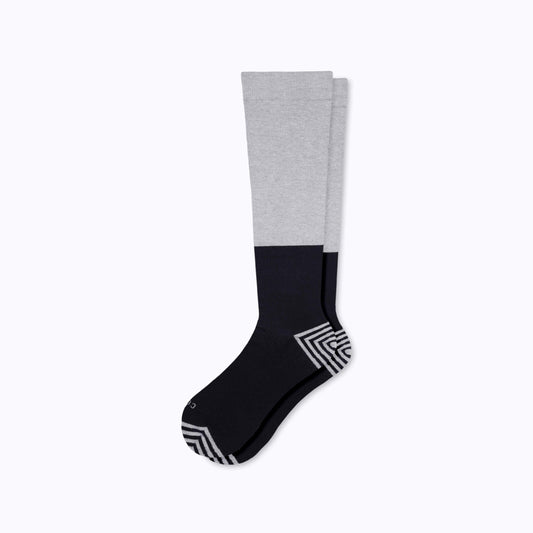 Comrad CloudCotton Compression Socks, Colorblock, Grey/Black – flat lay