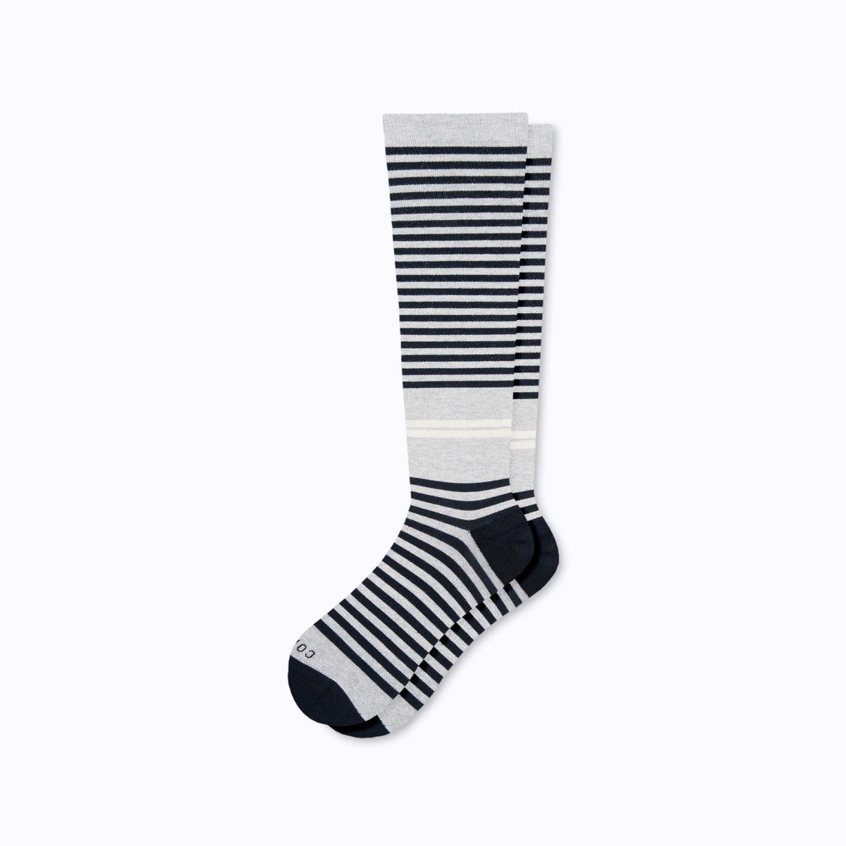 Comrad CloudCotton Compression Socks, Stripes, Grey/Black – flat lay