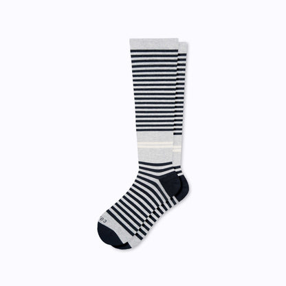 Comrad CloudCotton Compression Socks, Stripes, Grey/Black – flat lay