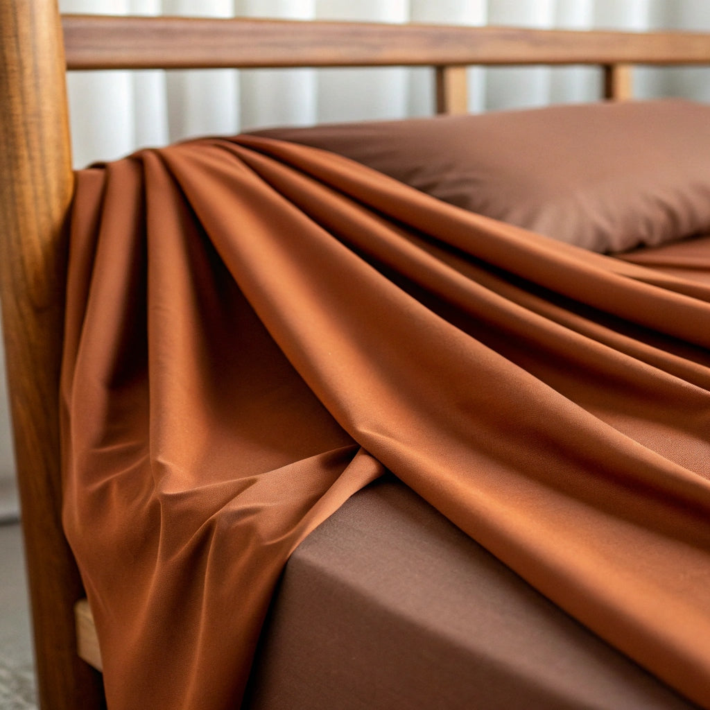 Bamboo is Better Copper Infused Bamboo Sheet Set, Rust – fabric close-up