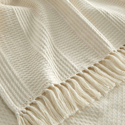 Whisper Organics Organic Cotton Throw with Tassels – product photo