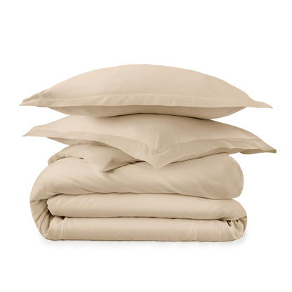 Whisper Organics 300 TC Organic Sateen Duvet Cover Set, Dune – product photo