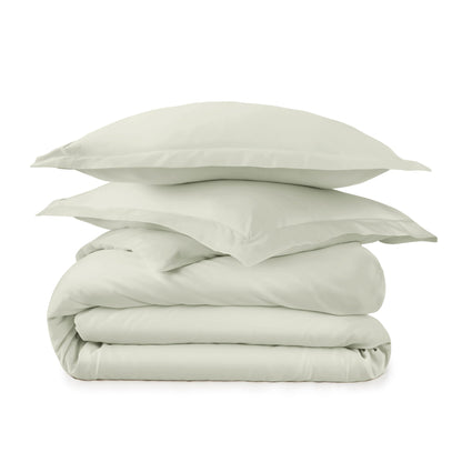Whisper Organics 300 TC Organic Sateen Duvet Cover Set, Pastel Green – product photo