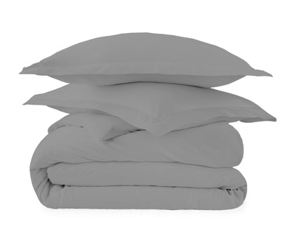 Whisper Organics 500 TC Organic Sateen Duvet Cover Set, Grey – product shot