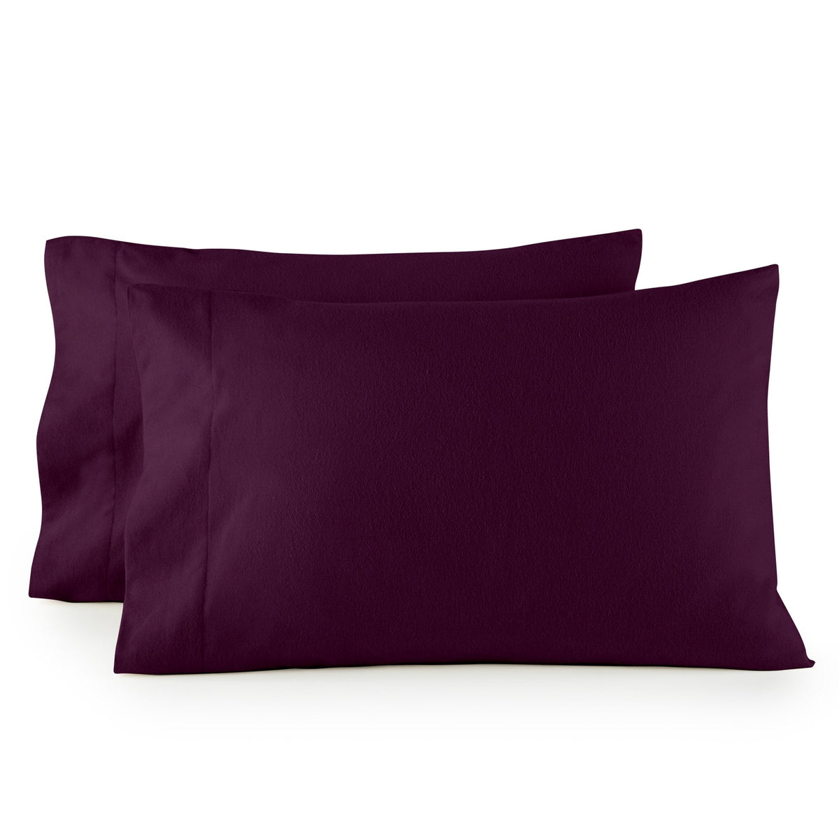 Whisper Organics Organic Flannel Pillowcase Set, Aubergine – product shot