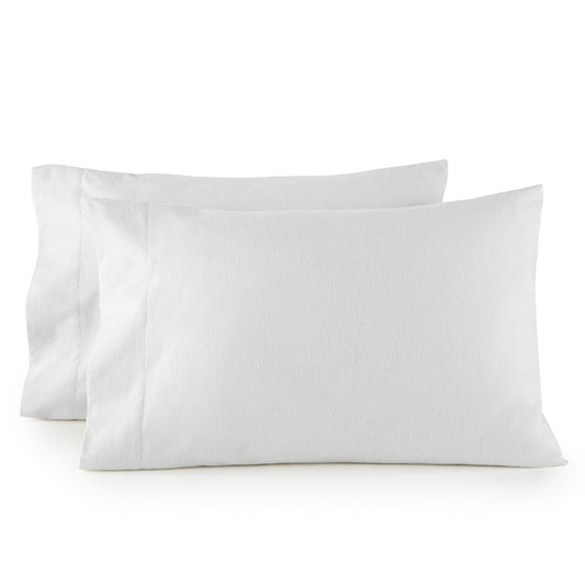 Whisper Organics Organic Flannel Pillowcase Set, White – product shot