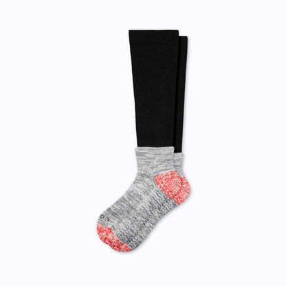 Comrad CozyGrip Compression Slipper Socks, Black – flat lay
