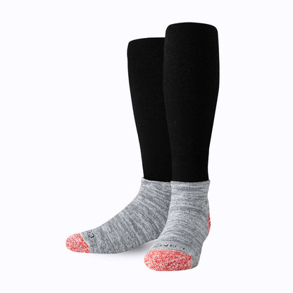 Comrad CozyGrip Compression Slipper Socks, Black – front view