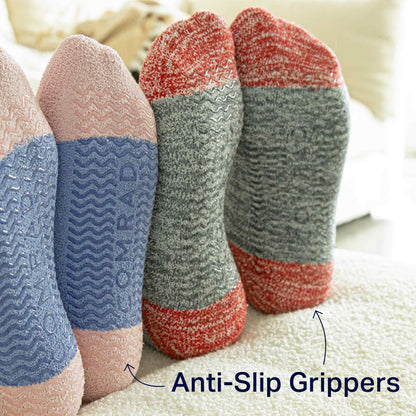 Comrad CozyGrip Compression Slipper Socks, Black – shown worn