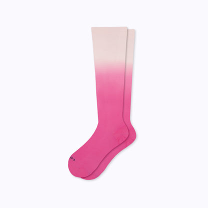 Comrad Knee-High Compression Socks, Ombre, Berry – flat lay