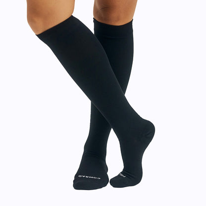 Comrad Knee-High Compression Socks, Solid 20-30 mmHg, Black – product photo