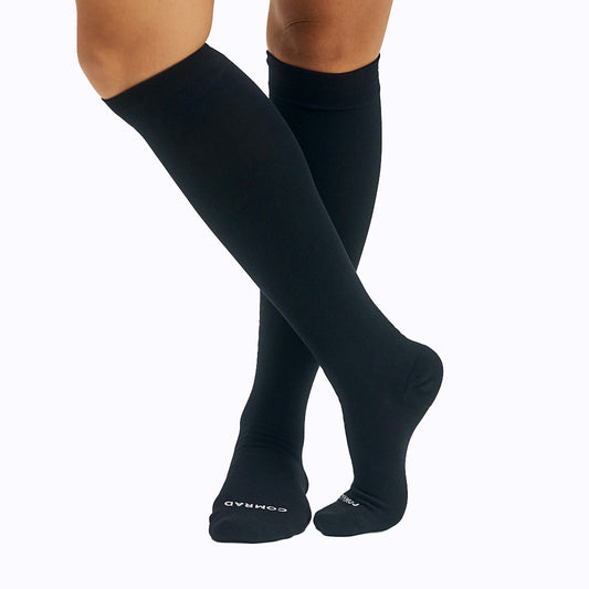 Comrad Knee-High Compression Socks, Solid 20-30 mmHg, Black – product photo