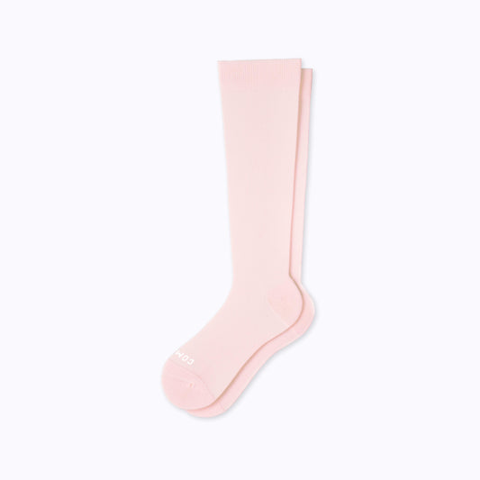 Comrad Knee-High Compression Socks, Solid 20-30 mmHg, Rose – flat lay
