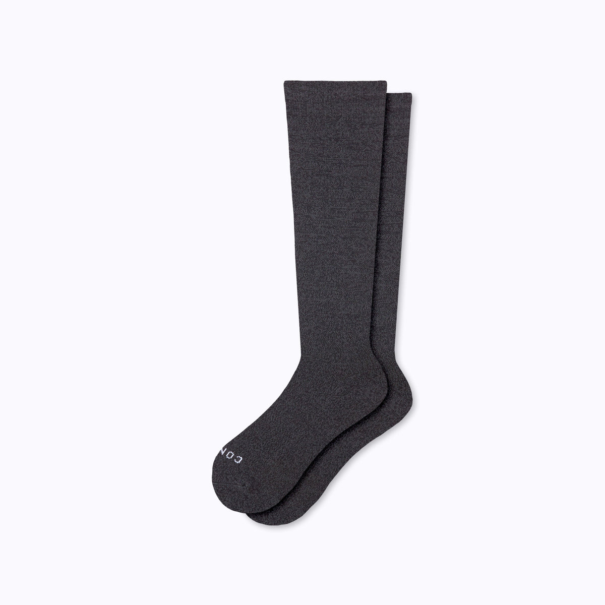 Comrad Knee-High Compression Socks, Solid, Heather Charcoal – flat lay