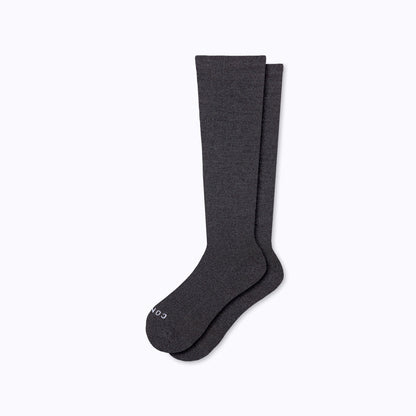 Comrad Knee-High Compression Socks, Solid, Heather Charcoal – flat lay