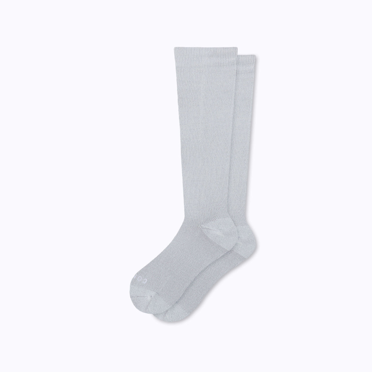 Comrad Knee-High Compression Socks, Solid 20-30 mmHg, Heather Grey – flat lay
