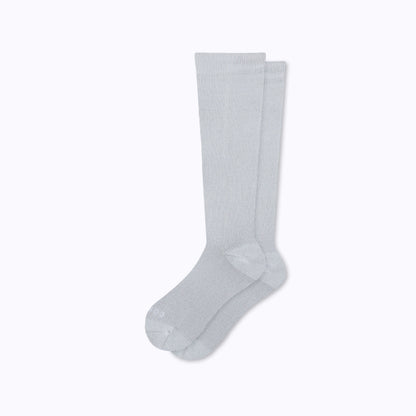 Comrad Knee-High Compression Socks, Solid 20-30 mmHg, Heather Grey – flat lay
