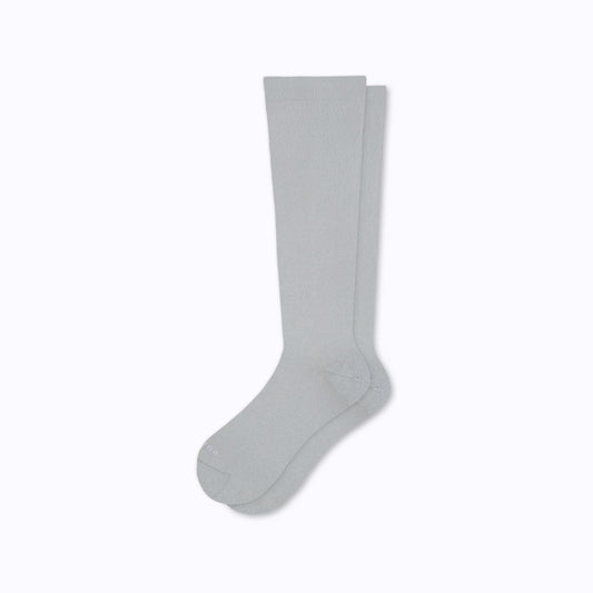 Comrad Knee-High Compression Socks, Solid, Heather Grey – flat lay