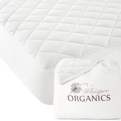 Whisper Organics Luxury Organic Cotton Quilted Mattress Pad – product shot