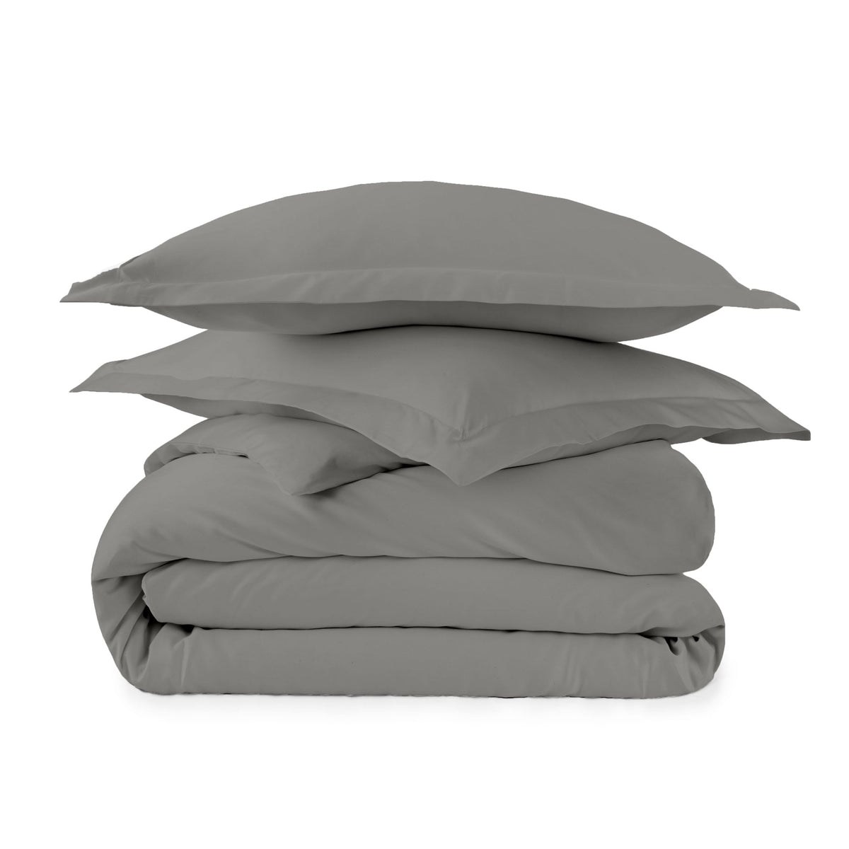 Whisper Organics 300 TC Organic Sateen Duvet Cover Set, Classic Grey – product shot
