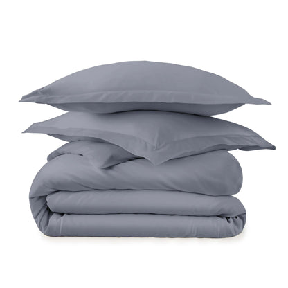 Whisper Organics 300 TC Organic Sateen Duvet Cover Set, Mineral – product shot
