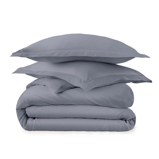 Whisper Organics 300 TC Organic Sateen Duvet Cover Set, Mineral – product shot