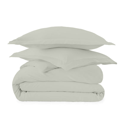 Whisper Organics 300 TC Organic Sateen Duvet Cover Set, Pewter – product shot