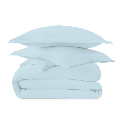 Whisper Organics 500 TC Organic Sateen Duvet Cover Set, Powder Blue – product shot